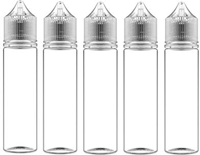 Chubby Gorilla V3 5X 60ml - Unicorn PET Bottle for E-Liquid with Dropper Tips (Clear Bottle with Transparent Cap, 60ml)