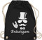 Turnbeutel Rucksack - JGA Junggesellenabschied Männer - Bräutigam Hipster - Unisize - Schwarz - polter rucksäcke jungesellenabschied groom juterucksäcke outfit jungesselnabschied braeutigam