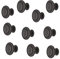 Gedotec Poignée de Meuble en Métal Style Ancien Noir Fer - Bouton Vintage HELLAS pour Placard de Cuisine, Tiroirs et Portes - Rond Ø 10 mm