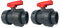 well2wellness PVC Robinet Vanne à Boisseau sphérique avec 2 connexions 63 mm - poignée Rouge - 2 pièces