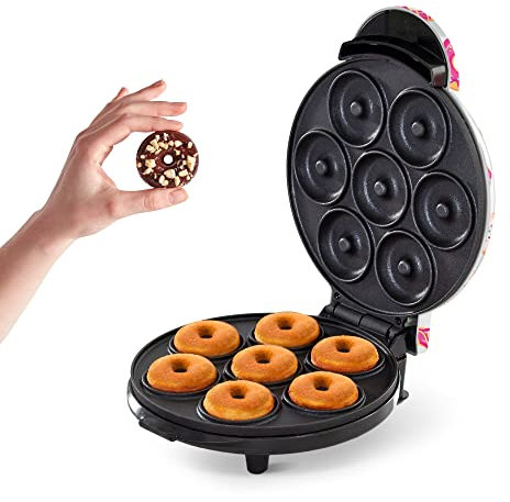 DASH DDM007GBDP04 Mini Donut Maker Machine for Kid-Friendly Breakfast, Snacks, Desserts & More with Non-Stick Surface, Metal, Doughnut Print