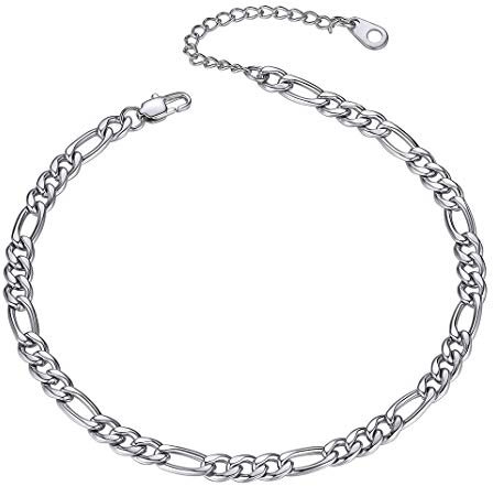 GoldChic Women's Figaro Ankle Bracelets Chain, Stainless Steel Anklets for Women Girls, 10 inches