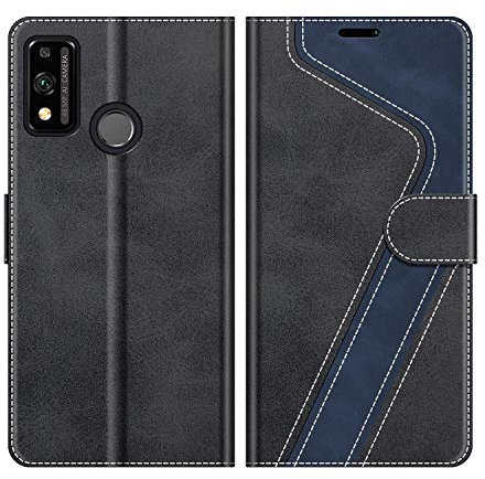 MOBESV Hülle für Honor 9X Lite Handyhülle, Lederhülle mit Kartenfach, Klapphülle mit Ständer, Flip Case Handytasche Schutzhülle, Modisch Schwarz