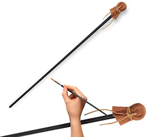 Mahl Stab zum Stehen von Malerhand, 84 cm lang, Aluminiumstab mit Kunstleder, Künstlermalerei, Handauflage Werkzeug