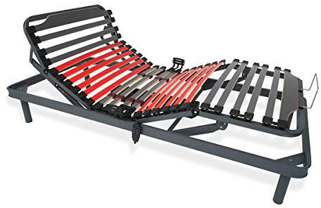 DUÉRMETE ONLINE ERGOMAX Elektrisches Gelenkbett, verstärkt, 5 Ebenen, Hytrel-Federung, Zuverlässigkeit und Robustheit, Deutscher Motor, Grau, 90 x 200 cm