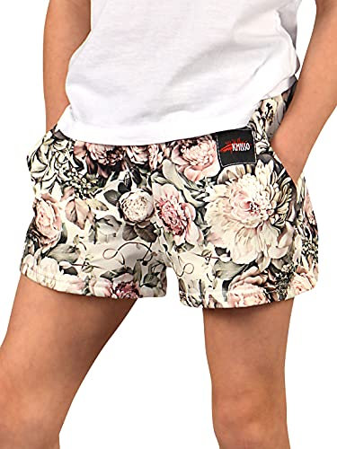 BEZLIT Kinder Mädchen Shorts Hot Pants Kurze Hose 30335 Olivegrün-Blume 116/122