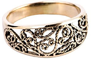 Windalf Bohemian Ring MIRA 8 mm Lebens Spiralen Freundschaft Mediaval Ornamentik Bronze (Bronze, 17)