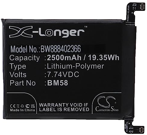 vhbw batteria compatibile con Xiaomi 11T Pro 5G smartphone cellulare (2500mAh, 7,74V, Li-Poly)