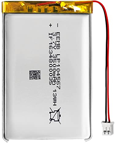 EEMB Lithium Polymer Akku 3,7 V 3500mAh 104567 Wiederaufladbarer Lipo-Akku mit JST-Anschluss für VXI Blue Parrott – bestätigen Sie die Polarität des Geräts und des Anschlusses vor dem Kauf