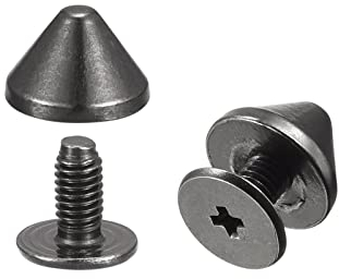 sourcing map 9x6mm Schraube Nieten Rückseite, 50 Sätze solide Leder Nieten für DIY schwarz