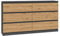 CDF Kommode Anthrazit Artisan mit 6 Schubladen 40 cm Tief Komodenschrank Komode für Wohnzimmer Schlafzimmer Schubladenschrank Malm Kommode viel Stauraum Geeignet Organizer Kleidung 138cm Breite Modern
