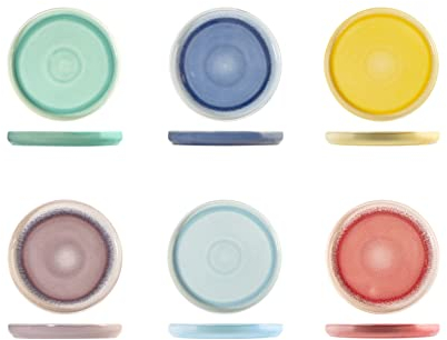 H&H Coachella Set 6 Piatti Frutta, New Bone China, 19cm, Colore, Estate