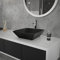 ML-Design Waschbecken aus Keramik in Schwarz matt 41x41x12 cm Quadratisch, Moderne Aufsatzwaschbecken, Design Waschtisch Aufsatz-Waschschale Waschplatz Handwaschbecken, für das Badezimmer und Gäste-WC