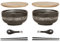 Ramen Schüssel Keramik 2 Set (8 Stück) mit Löffel Essstäbchen，1100 ML Großer Suppenschüssel,Salatschüsseln Für Suppe, Pho und Sushi Bowl (Grau Schale 2 Set)