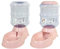 Kit dispensador para Gatos y Perros Piezas Dispensador de Agua para Mascotas, Bebedero y comedero Dispensador Comida y Agua 2Unidad (Rosa)