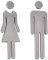 GORGECRAFT 2PCS Cartelli da Bagno Uomini Donne Spazzolato Porta del Bagno Identificazione Segnaletica Decorazione Set di Figure in Plastica Retro Autoadesivo per Affari Ufficio (Canna di Fucile)
