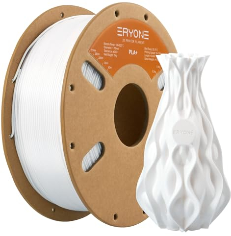 ERYONE PLA Plus (PLA+) Filament, 1,75 mm 3D-Drucker-Filament, professionelle Maßgenauigkeit +/- 0,03 mm, 1 kg (2,2 lbs)/Spule, Kaltweiß