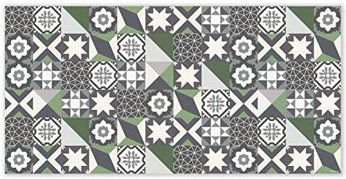 mubusi Vinyl Teppich Küche Lounge - Verschiedene Größen - (Hydraulik Porto Grün 120x240 cm)