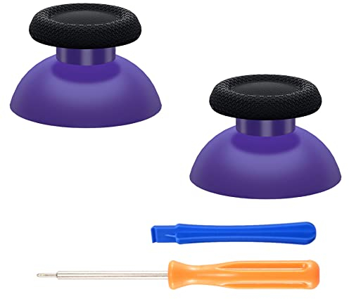 eXtremeRate Joystick Aufsätze für ps5 & für ps4 Controller Thumbstick Kappen Analogstick Buttons Ersatz Thumb Grips Sticks für ps5 Zubehör für ps4 Pro Slim Controller-Lila&Schwarz