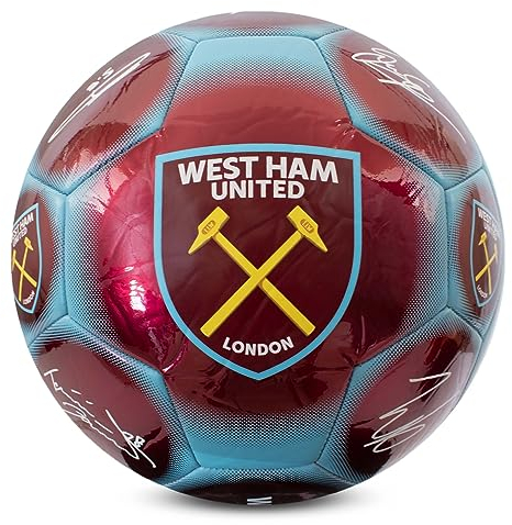 Hy-Pro Offiziell lizenzierter West Ham F.C. Classic Signature Fußball, Metallic, Größe 5, Hammer, Training, Match, Merchandise, Sammlerstück für Kinder und Erwachsene, Burgunderrot