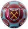 Hy-Pro Pallone da calcio classico West Ham F.C. con licenza ufficiale, metallizzato, misura 5, martelli, allenamento, partita, merchandising, da collezione, per bambini e adulti, bordeaux