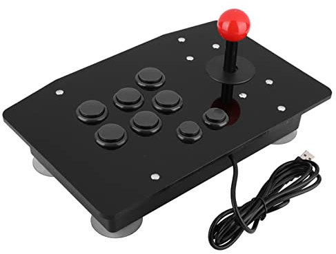 OKJHFD Rocker Arcade Controller, Arcade Rocker Game Joystick Controlador De Mango De Juego De 8 Botones (Negro)