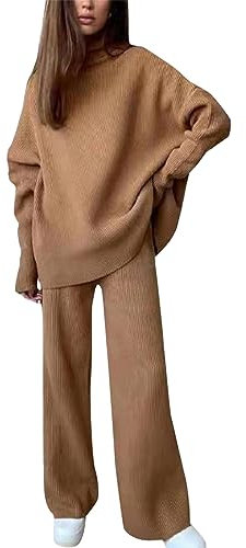 Daikascbny Tuta Sportiva Donna Completa Elegante Leggera Pantaloni Lunga senza Cappello Sportivi da Lavoro Set Due Pezzi Collo Rotondo Larghi Pullover Completo Lunga Tuta Completi Donna