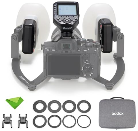 Godox MF12-DK1 12W Dental-Makro-Ringblitz für Sony-Kameras, 500 Blitze mit voller Leistung, 0,01–1,7 s Wiederaufladezeit GN=16,1, mit Godox XProlIS+ Auslöser für Dentalfotografie