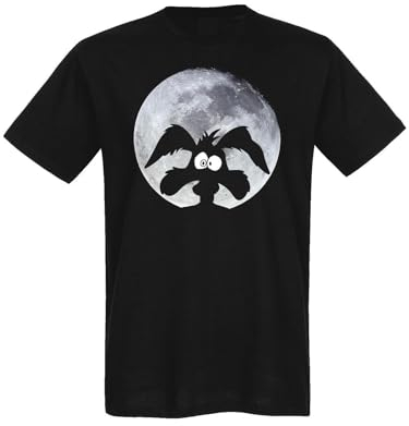 Looney Tunes Coyote Moonlight Herren T-Shirt schwarz, Größe:XXL