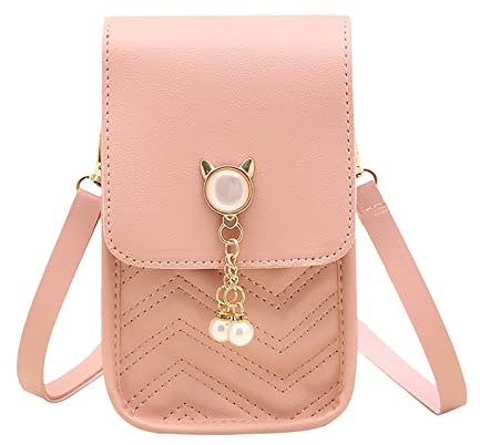 Borse da viaggio alla moda da donna, in pelle artificiale, tinta unita, con cerniera, borsa a tracolla, borsa messenger, borsa per computer da viaggio (rosa, taglia unica), rosa