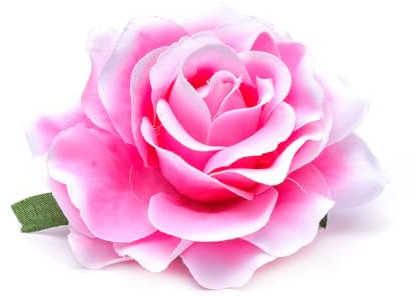 Wisafory 10 Stück Künstliche Blumenköpfe Rosen Blütenköpfe RosenKöpfe Kunst Blumen Rosen Köpfe Kunstblumen Rosen Seidenblumen Dekoration für Hochzeit Party DIY Basteln 11 cm Rosa-weiß