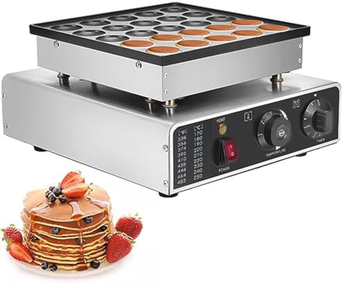 DWSSX Mini gaufrier électrique antiadhésif, 25/50 pièces, Commercial, adapté à la maison et aux Restaurants (Size : 25)