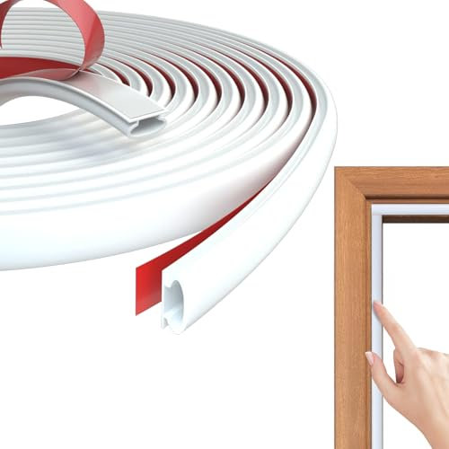 10 M Guarnizione Finestra, Guarnizione Porta Blindata, Autoadesivo Impermeabile Gomma Nastro Protezione, Guarnizione Porta per le Fessure Delle Porte Rumore e Collisione Anti Freddo (bianco)
