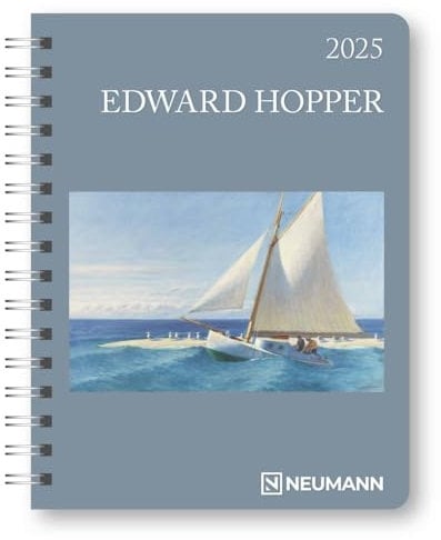 Edward Hopper - Buchkalender Deluxe 2025 - Kalenderbuch A5 - Taschenkalender - Neumann-Verlag - Taschenplaner mit Spiralbindung - 16,5 cm x 21,6 cm