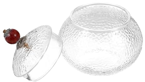 ABOOFAN Frascos De Vidrio Con Tapa Pequeños Botes De Vidrio Martillado Recipiente Hermético Para Almacenamiento De Azúcar Frasco De Boticario Transparente Para Galletas Dulces Condimentos