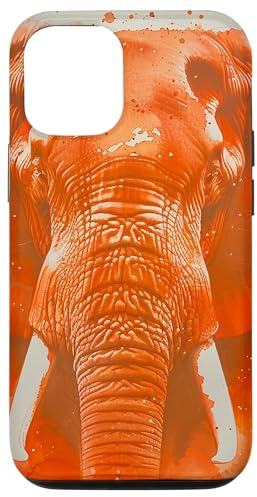 Hülle für iPhone 15 Vintage Aquarell Orange Elefant