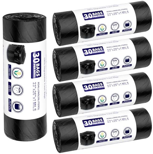 150 Stück Toilettenbeutel Schwarz Set 30L Biologisch Abbaubare Camping Toilettenbeutel Campingtoilette Beutel Wasserdichte Trenntoilette Zubehör BiomüLlbeutel für Mobile Toiletten Wandern Reisen Küche