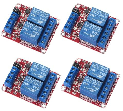 GTIWUNG 4 Stück 2 Kanal 5V Relaismodul, Relay Module 5V, 2 Channel Relais Modul mit Optokoppler High oder Low Level Trigger Erweiterungsplatine für Raspberry Pi Arduino
