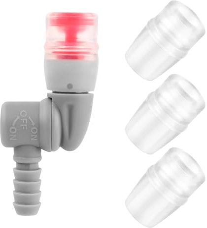 4pcs Bite Valve Replacement Kit, Silicone Mouthpiece Replacement Accessories Includes 1 Nozzle Connector and 3 Transparent Nozzle Compatible with Camelbak Hydration Bladder