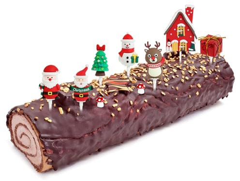 BOOMTOP 9pcs Cake Topper Weihnachten Kuchen Cupcake Topper Weihnachtsmann Schneemann Rentier Weihnachtsbaum Mini Kuchen Deko Weihnachtskuchen Topper Tortendeko für Cake Torten Muffins Weihnachtsfeier