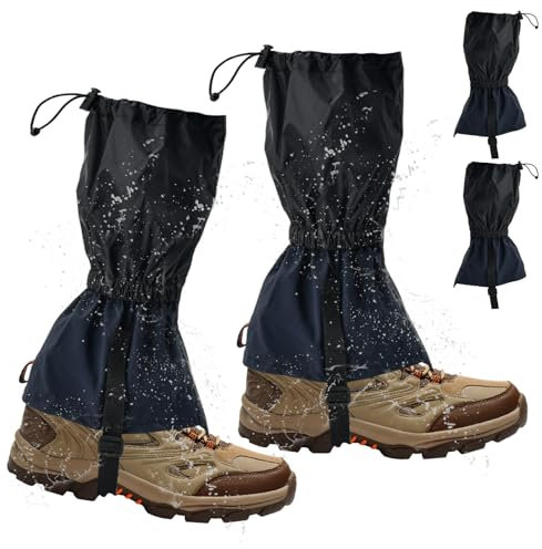NAROSEBE 1 Paar Outdoor Gamaschen Einstellbare Wandergamaschen Wasserdicht Beingamaschen Schlangenfeste Beinschutz Atmungsaktive Schlangenschutz Gamaschen für Wandern, Klettern, Trekking, Schwarz