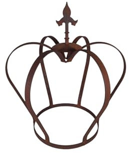 Bornhöft Edelrost Krone mit Lilie XXL, Rost Gartendekoration, Massiv, Höhe 51 cm, Durchmesser 48 cm, Gartendekoration Metall Krone
