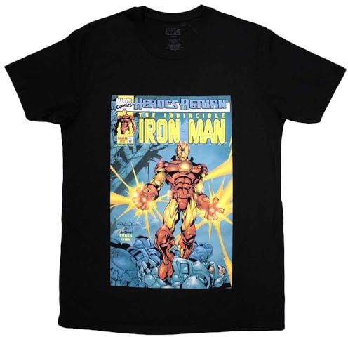 Iron Man Invincible Comic Cover T-Shirt Black XL