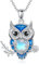 HARMONY BOLA Eulen Halskette 925 Sterlingsilber Mondstein Eulen Anhänger Halskette Eulenschmuck für Frauen Geburtstag