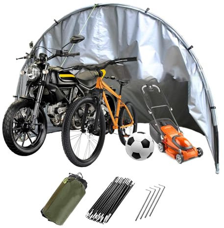 YSMSMZJK Box Moto per Esterno Semisferico Garage Moto per Esterno con Tessuto Oxford 210D PU4000 Impermeabile Tenda da Moto Garage Moto