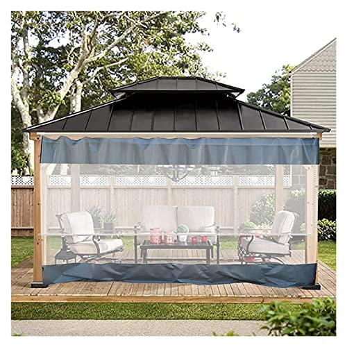 Transparent Vinyl Outdoor Curtain Waterproof and Windproof Plastic Tarp Curtain with Rustproof Grommets Ideal for Pergola Porch and Gazebos 6x2.7m