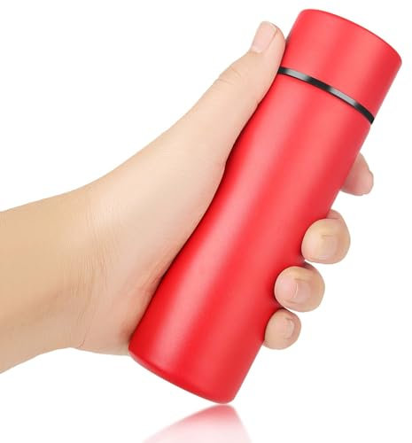 Wasserflasche Edelstahl,150 ML Mini-Kaffee-Thermosflasche,Flasche für Heiße Getränke,Tragbar Kleine Thermosflasche,Getränk Wasserflasche Isolierte Tasse Getränk Wasserflasche (Mattiert Rot)