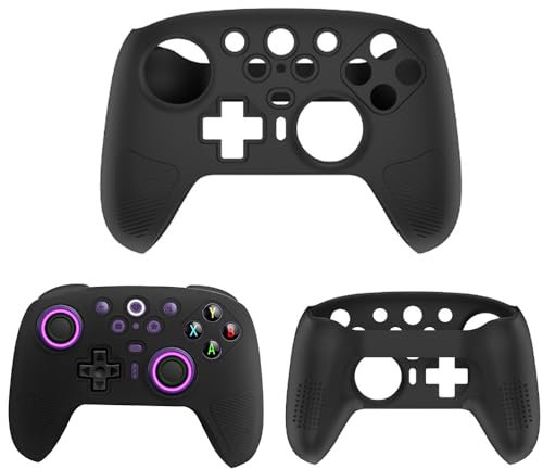 Silicone Cover Case for 8bitdo Ultimate 2, Soft Skin Protective Sleeve for Ultimate 2 Gaming Controller Anti-Slip Anti-Sweat Ergonomic Handle Grip Cover Gamepad Shell (Black)