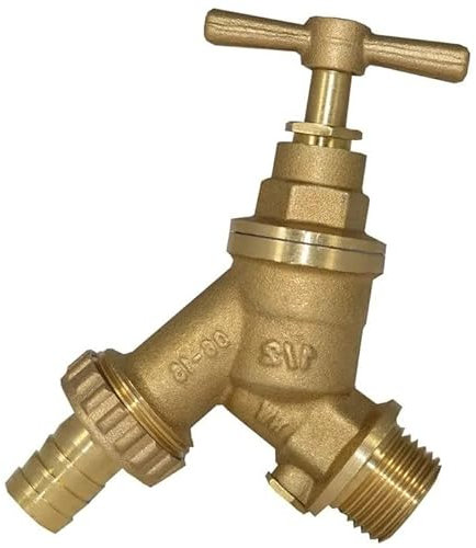 JD Brands Outdoor Garden Tap – 1/2 Brass Wall Mounted Hose Bib Tap – Heavy Duty Outside Water Tap for Garden Hose, Car Wash & Irrigation