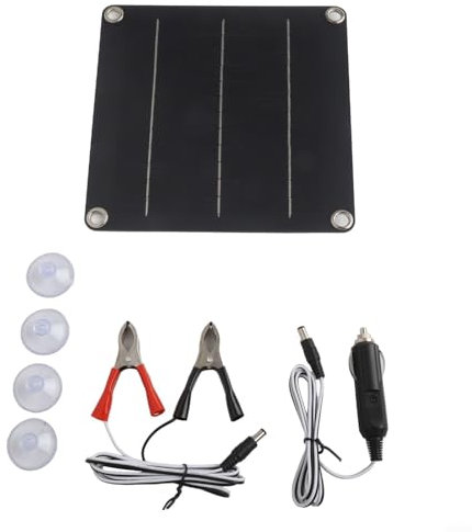 EXTRWORY Cargador solar de batería de coche de 10 W, 12 V, cargador solar de goteo para coche, caravana, barco, motocicleta